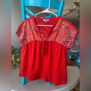 Savanna Jane red short sleeve w embroidery